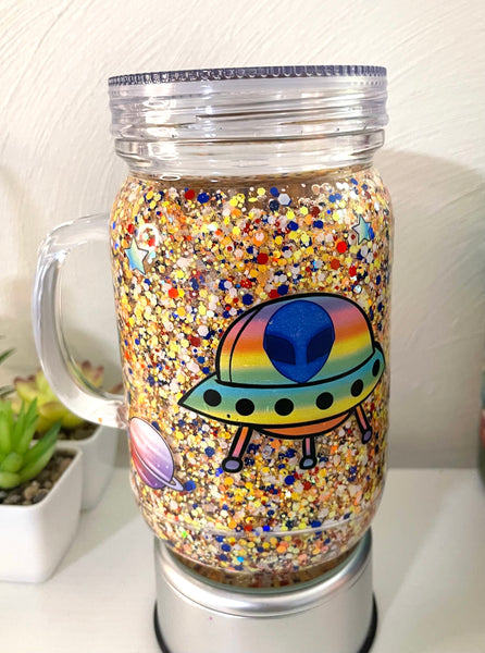 20 oz. Mason Space Snow Globe Cup