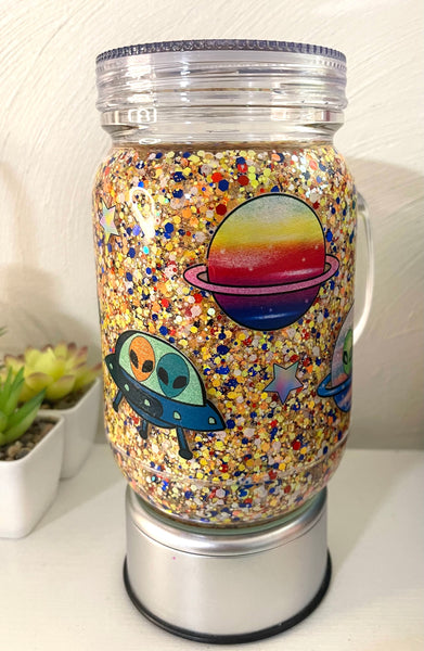 20 oz. Mason Space Snow Globe Cup