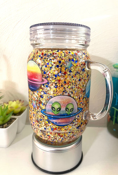 20 oz. Mason Space Snow Globe Cup