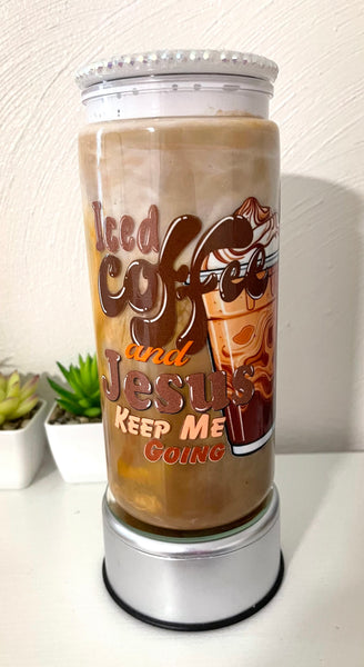 20 oz Paint Coffee Swirl Snow Globe Tumbler