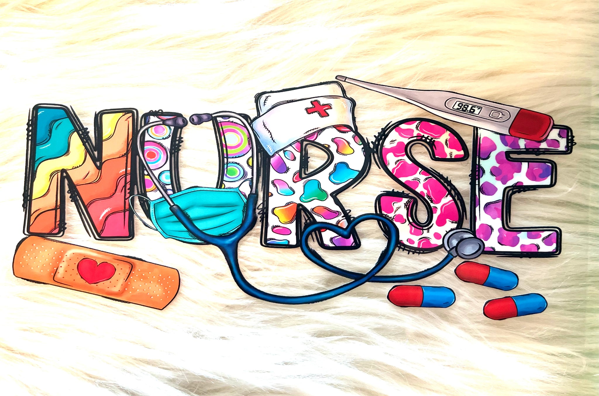 #300 Nurse Colorful UVDTF Wrap