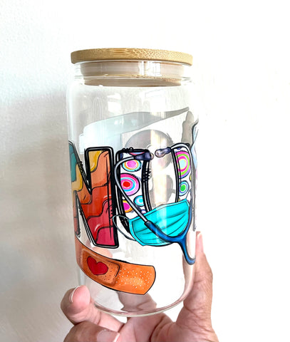 Nurse 16 oz. Glass Tumbler
