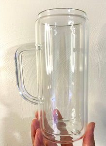20 oz. Glass Snow Globe Tumbler With Handle