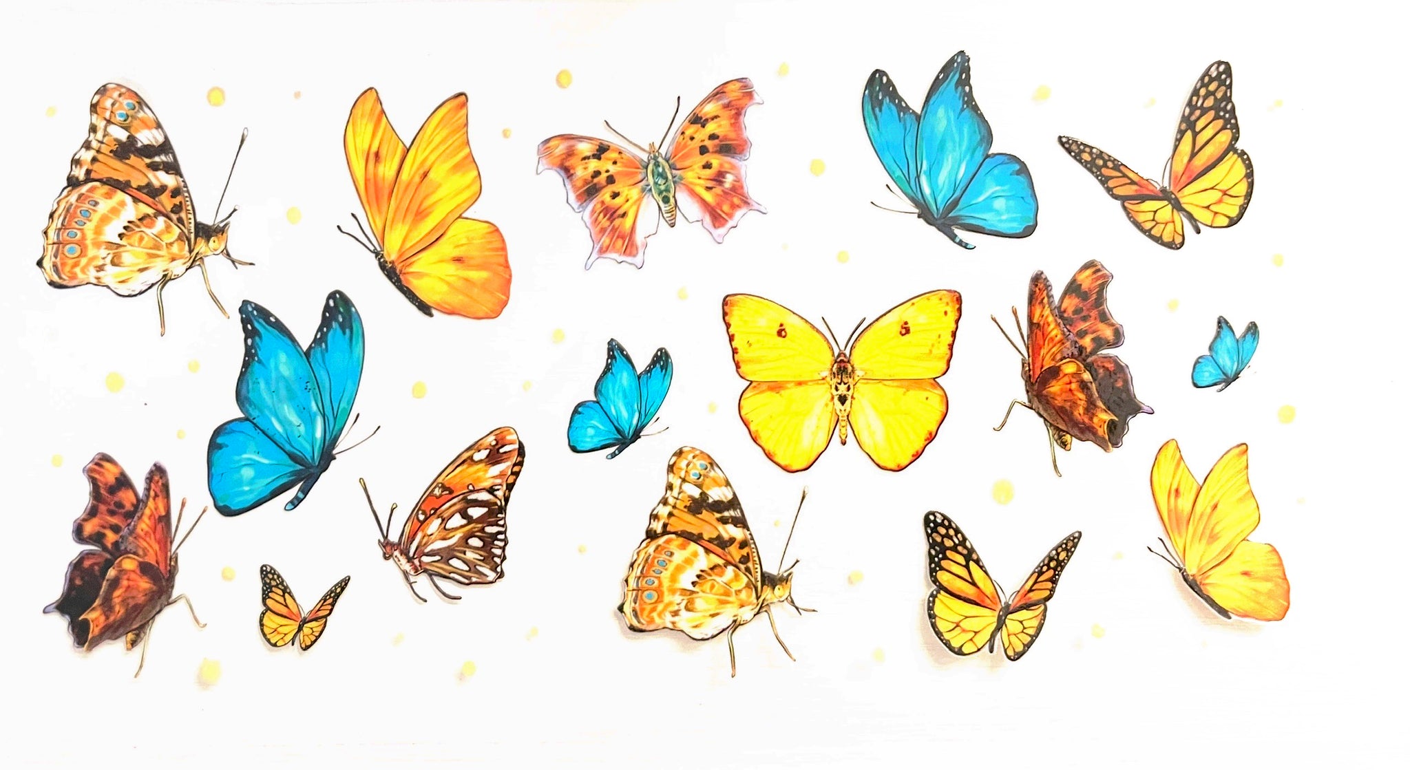 #321 Colorful Butterflies UVDTF Tumbler Wrap