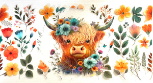 #316 Highland Cow UVDTF Wrap