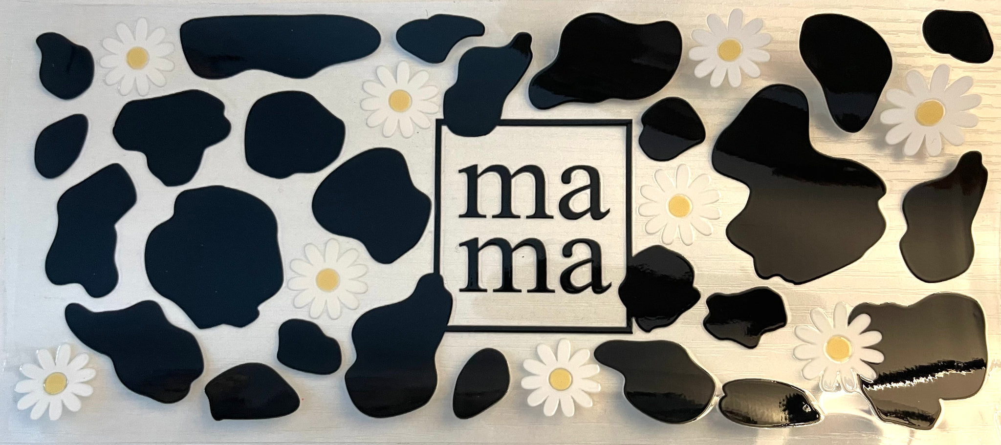 #308 Mama Cow Print Daisies UVDTF Wrap