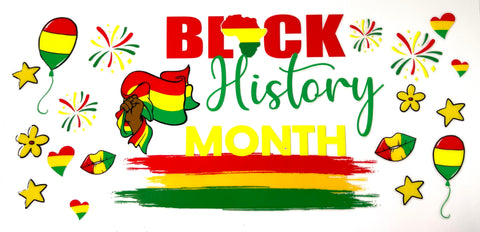 Black History Month Hearts UVDTF Tumbler Wrap