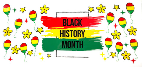 Black History Month Balloons UVDTF Tumbler Wrap