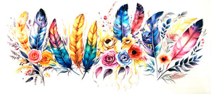#330 Colorful Feathers UVDTF Tumbler Wrap