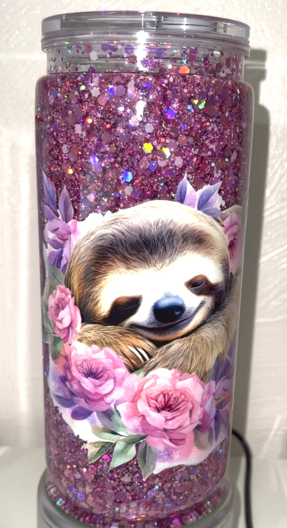 Sloth 20 oz. Acrylic Snow Globe Tumbler Made on TT Live