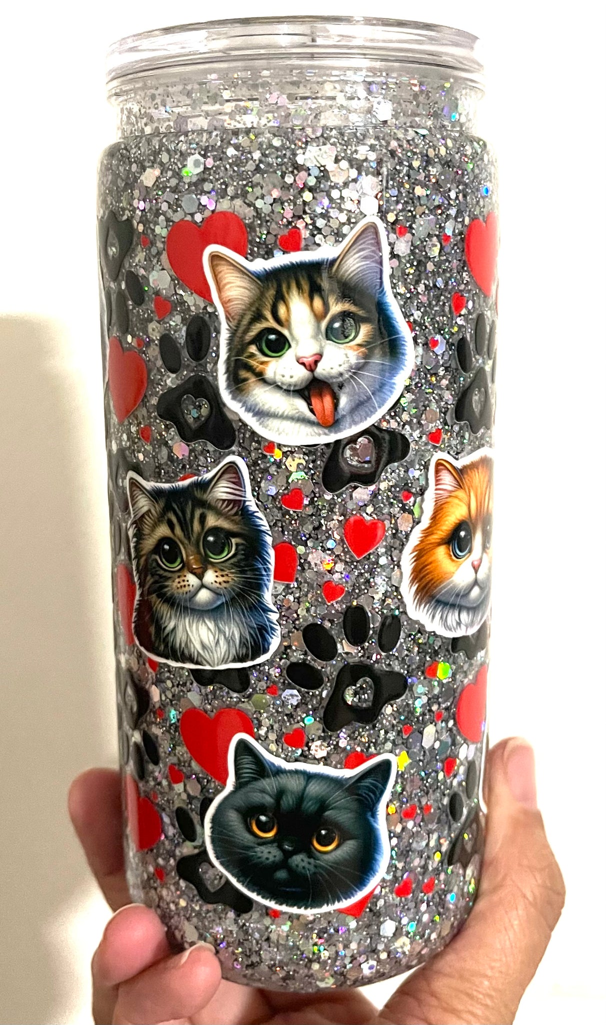 Cats 20 oz. Acrylic Snow Globe Tumbler