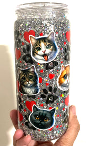 Cats 20 oz. Acrylic Snow Globe Tumbler