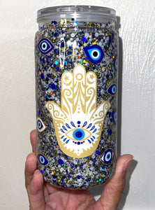 16 oz. Evil Eye Protection Acrylic Snow Globe Tumbler